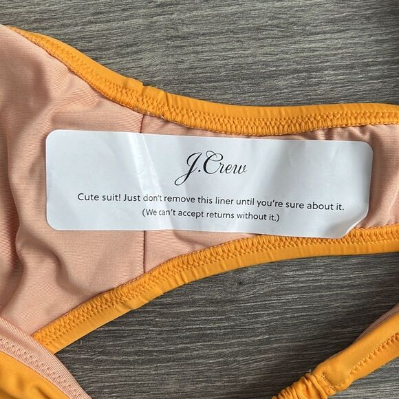 J.CREW Full Coverage Bikini Bottom XL Orange Scrunchie Strap Swimwear NWT - Picture 5 of 6